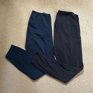 90 Degree By Reflex *2 pairs* Dark Blue/Navy and black Leggings with side pocket